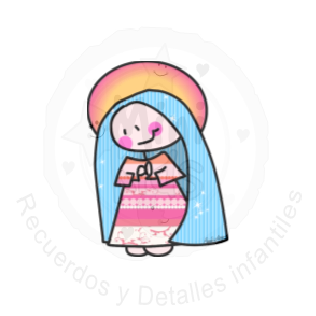Santito personalizado primera comunión bautizo Chile - modelo 38