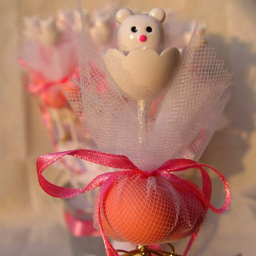 Osito blanco recuerdo baby shower niño porcelana fría Chile